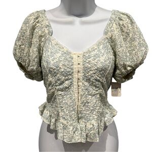 Free People Oh Baby Peplum Top Bohemian Small New with Tag